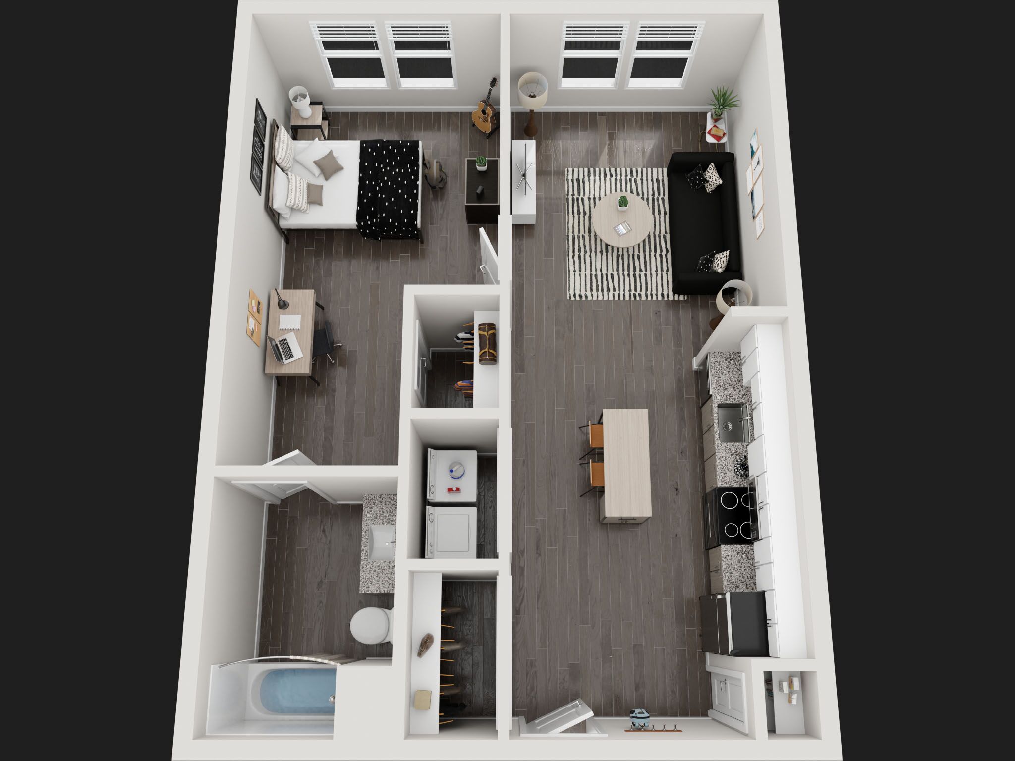 Landmark Student Housing Portfolio 3D Floor Plans Custom Furniture